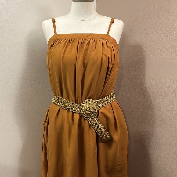 A New Day Khaki/ Burnt Orange Tank Dress size XS - Picture 2 of 11